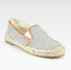 - JOIE Adrien Striped Leather Espadrilles flats  37.5 Coastal Grandmother